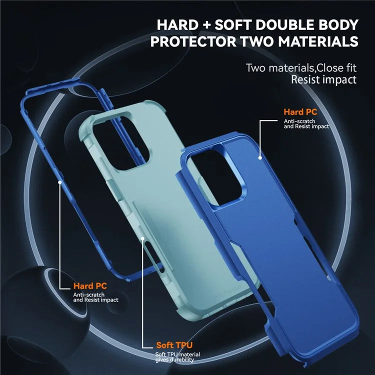 Commuter Series For iPhone 16 Pro Max Case 3-in-1 Shockproof TPU+PC Phone Cover
