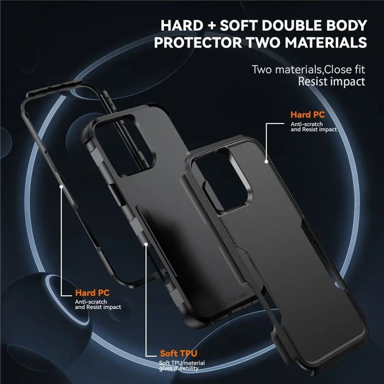 Commuter Series For iPhone 16 Pro Max Case 3-in-1 Shockproof TPU+PC Phone Cover