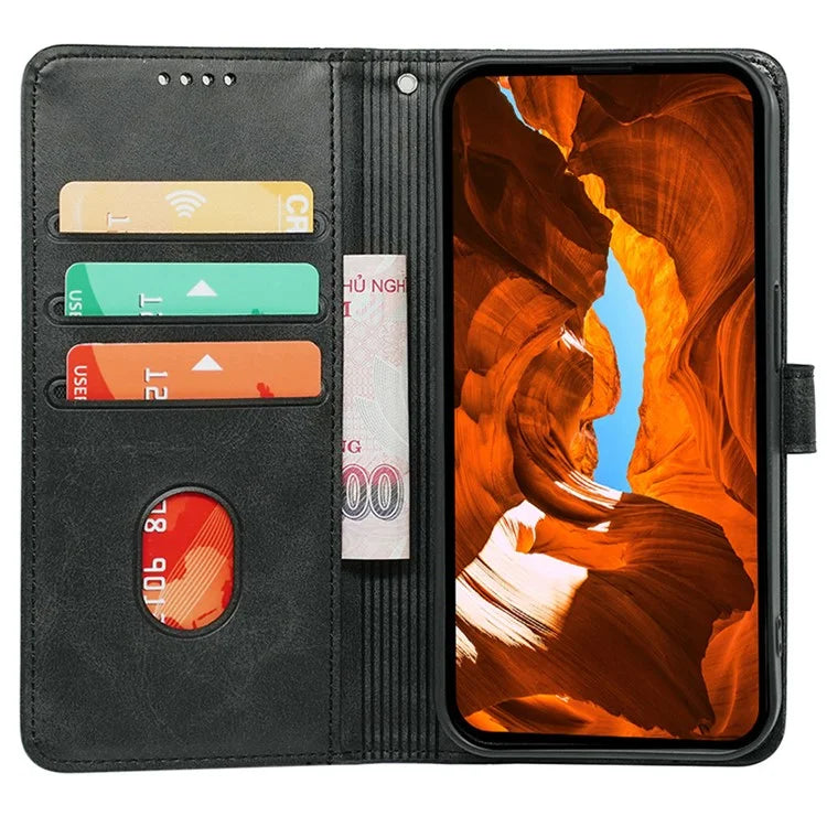 For Samsung Galaxy A16 5G Case Calf Texture Leather Stand Book Style Phone Cover