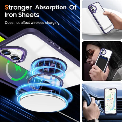 For iPhone 16 Plus Case Magnetic Ring Holder Kickstand PC+TPU Phone Cover
