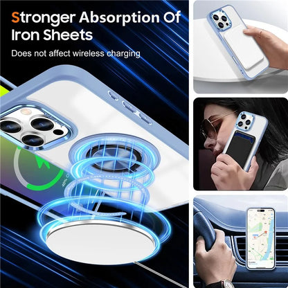 For iPhone 16 Pro Case Magnetic Ring Holder Kickstand PC+TPU Phone Cover