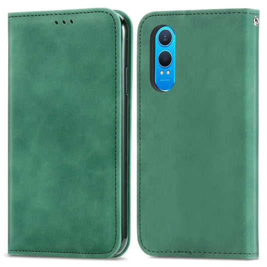 For OnePlus Nord CE4 Lite 5G / Oppo K12x 5G (China) Case Skin Touch Feeling Leather Phone Cover Magnetic Absorption