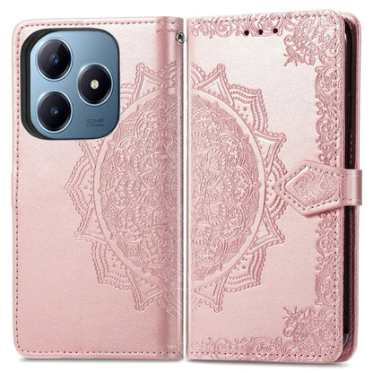 For Realme C63 4G Case Mandala Embossed Design Leather Wallet Phone Cover