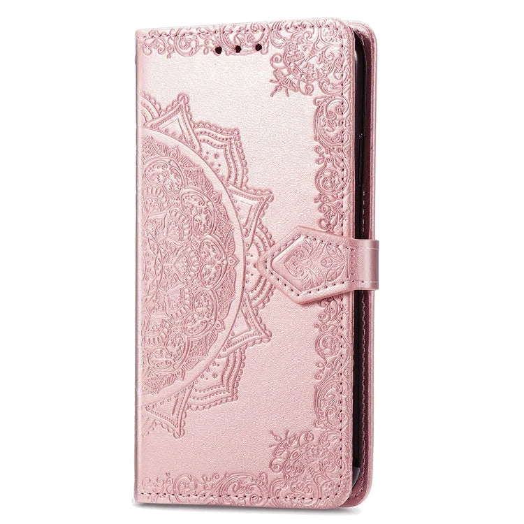 For Realme C63 4G Case Mandala Embossed Design Leather Wallet Phone Cover