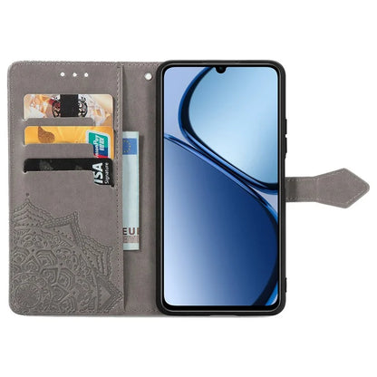 For Realme C63 4G Case Mandala Embossed Design Leather Wallet Phone Cover