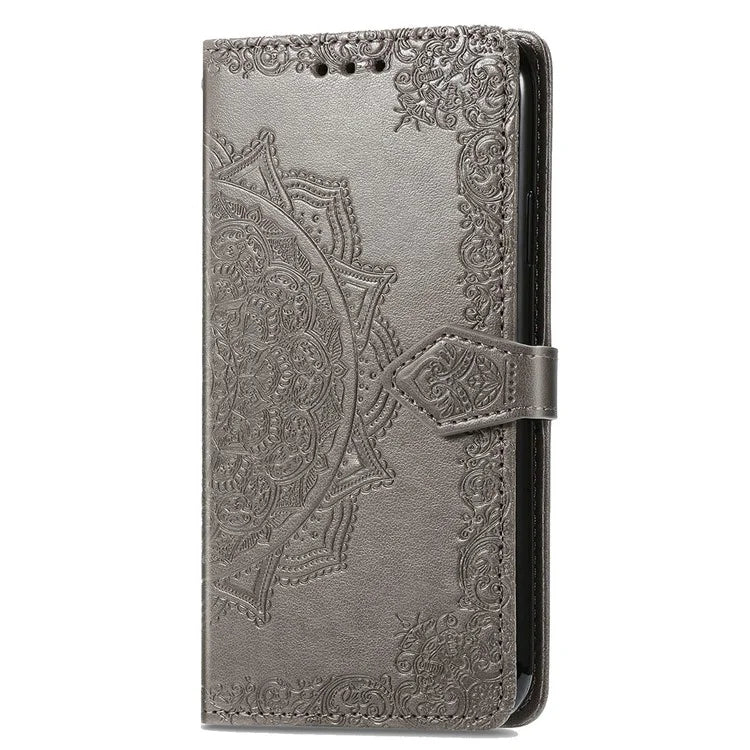 For Realme C63 4G Case Mandala Embossed Design Leather Wallet Phone Cover