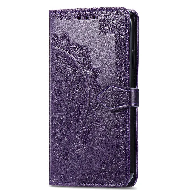 For Realme C63 4G Case Mandala Embossed Design Leather Wallet Phone Cover