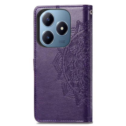 For Realme C63 4G Case Mandala Embossed Design Leather Wallet Phone Cover