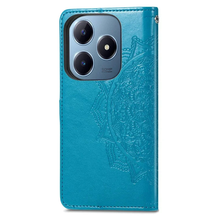 For Realme C63 4G Case Mandala Embossed Design Leather Wallet Phone Cover