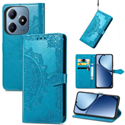 For Realme C63 4G Case Mandala Embossed Design Leather Wallet Phone Cover