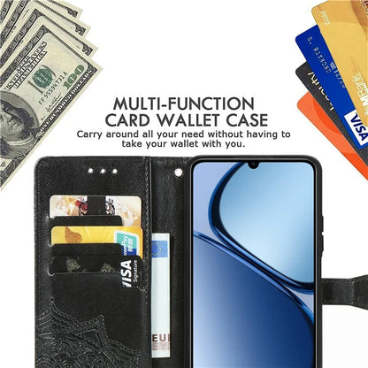 For Realme C63 4G Case Mandala Embossed Design Leather Wallet Phone Cover