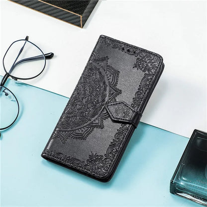 For Realme C63 4G Case Mandala Embossed Design Leather Wallet Phone Cover