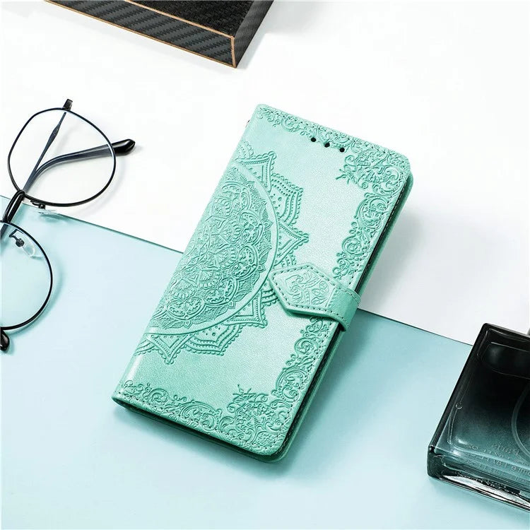 For Realme C63 4G Case Mandala Embossed Design Leather Wallet Phone Cover