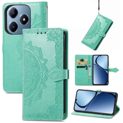 For Realme C63 4G Case Mandala Embossed Design Leather Wallet Phone Cover