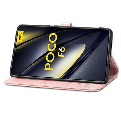 For Xiaomi Poco F6 5G  /  Redmi Turbo 3 5G Case Mandala Embossed Design Leather Wallet Phone Cover