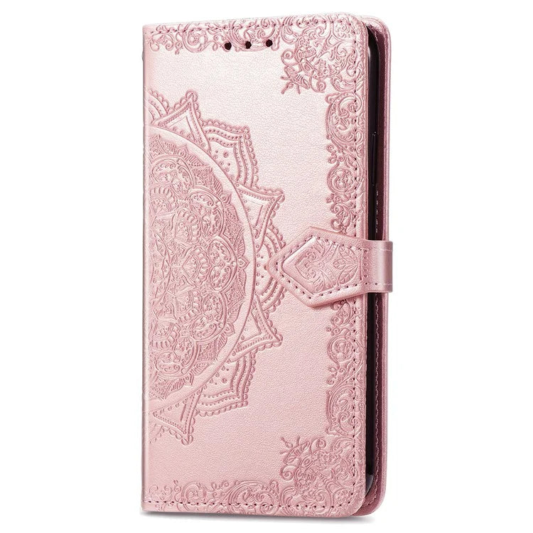 For Xiaomi Poco F6 5G  /  Redmi Turbo 3 5G Case Mandala Embossed Design Leather Wallet Phone Cover