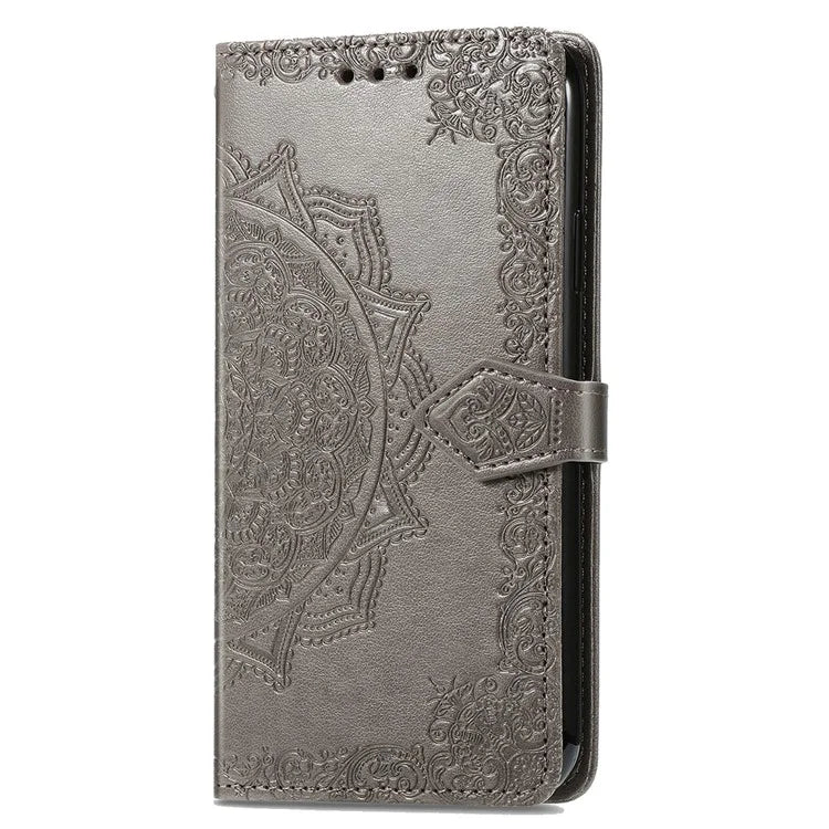 For Xiaomi Poco F6 5G  /  Redmi Turbo 3 5G Case Mandala Embossed Design Leather Wallet Phone Cover