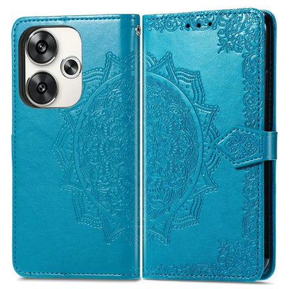 For Xiaomi Poco F6 5G  /  Redmi Turbo 3 5G Case Mandala Embossed Design Leather Wallet Phone Cover