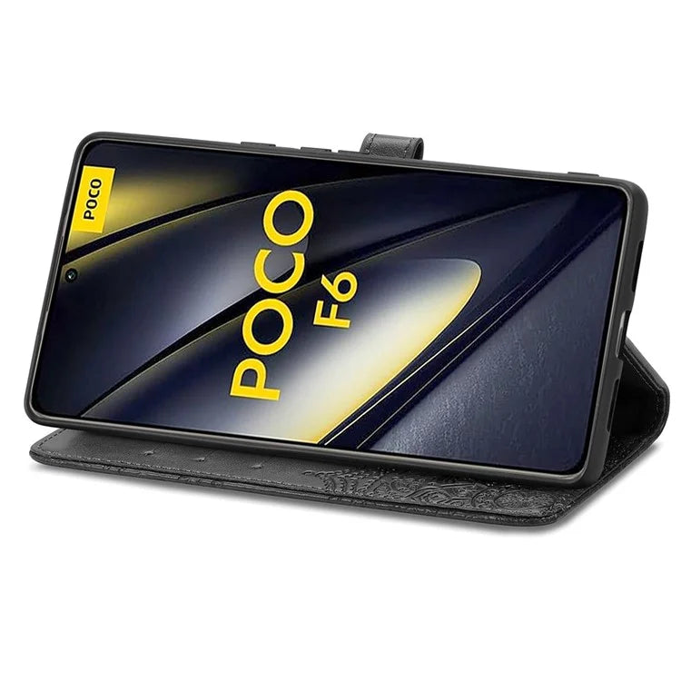 For Xiaomi Poco F6 5G  /  Redmi Turbo 3 5G Case Mandala Embossed Design Leather Wallet Phone Cover