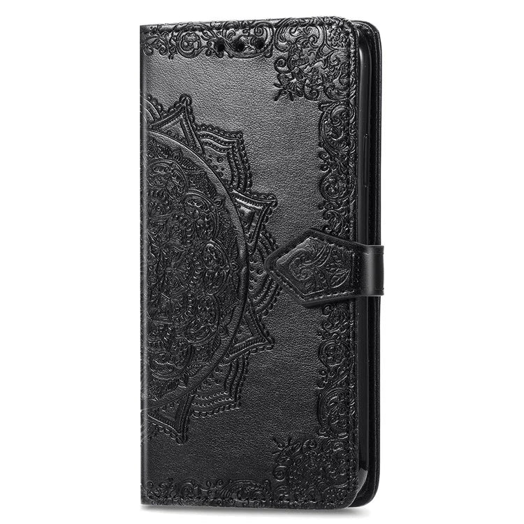 For Xiaomi Poco F6 5G  /  Redmi Turbo 3 5G Case Mandala Embossed Design Leather Wallet Phone Cover