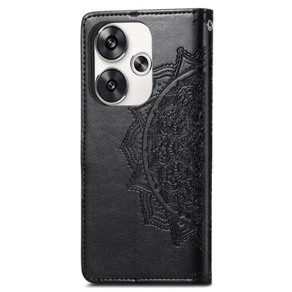 For Xiaomi Poco F6 5G  /  Redmi Turbo 3 5G Case Mandala Embossed Design Leather Wallet Phone Cover