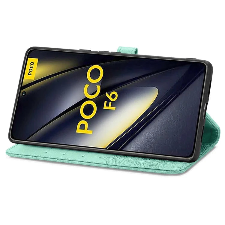 For Xiaomi Poco F6 5G  /  Redmi Turbo 3 5G Case Mandala Embossed Design Leather Wallet Phone Cover