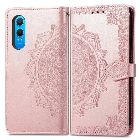 For OnePlus Nord CE4 Lite 5G  /  Oppo K12x 5G (China) Case Mandala Embossed Design Leather Wallet Phone Cover