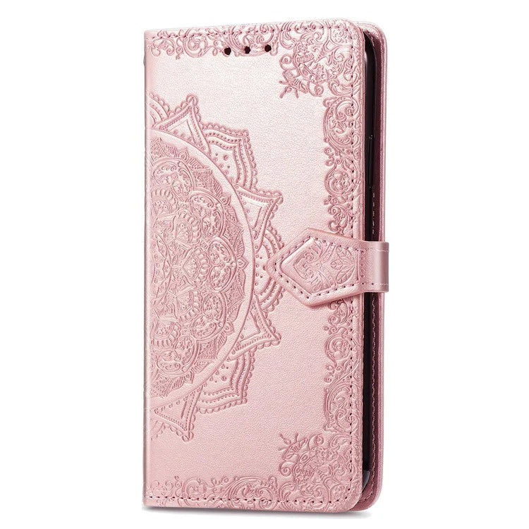 For Motorola Edge 50 Ultra 5G  /  Moto X50 Ultra 5G Case Mandala Embossed Design Leather Wallet Phone Cover