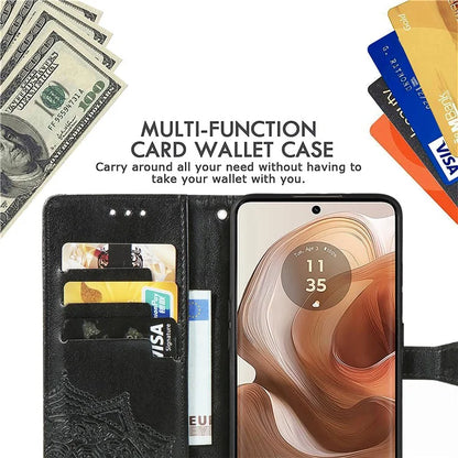 For Motorola Edge 50 Ultra 5G  /  Moto X50 Ultra 5G Case Mandala Embossed Design Leather Wallet Phone Cover