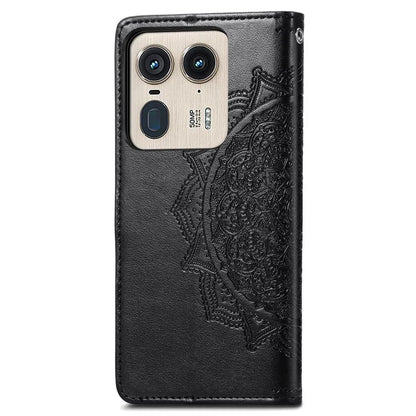 For Motorola Edge 50 Ultra 5G  /  Moto X50 Ultra 5G Case Mandala Embossed Design Leather Wallet Phone Cover