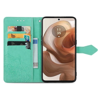 For Motorola Edge 50 Ultra 5G  /  Moto X50 Ultra 5G Case Mandala Embossed Design Leather Wallet Phone Cover