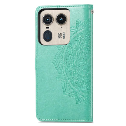 For Motorola Edge 50 Ultra 5G  /  Moto X50 Ultra 5G Case Mandala Embossed Design Leather Wallet Phone Cover