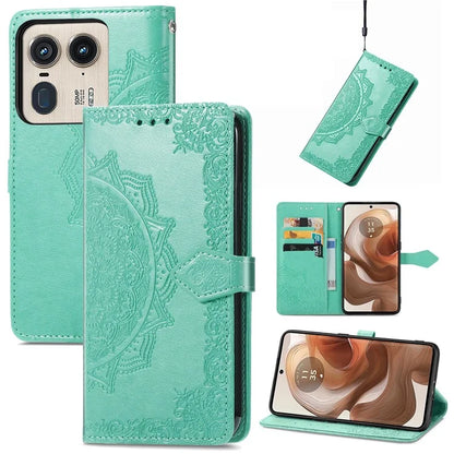 For Motorola Edge 50 Ultra 5G  /  Moto X50 Ultra 5G Case Mandala Embossed Design Leather Wallet Phone Cover