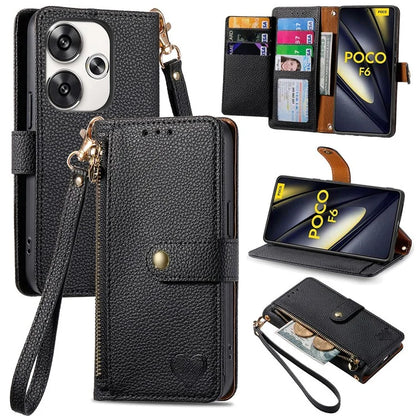 For Xiaomi Poco F6 5G  /  Redmi Turbo 3 5G Case Zipper Pocket Purse RFID Blocking Leather Phone Cover