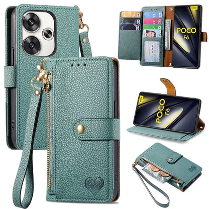 For Xiaomi Poco F6 5G  /  Redmi Turbo 3 5G Case Zipper Pocket Purse RFID Blocking Leather Phone Cover
