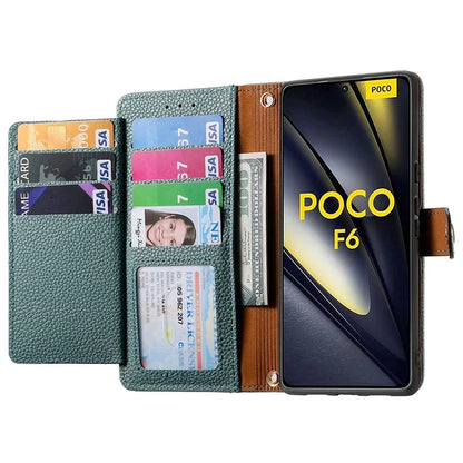 For Xiaomi Poco F6 5G  /  Redmi Turbo 3 5G Case Zipper Pocket Purse RFID Blocking Leather Phone Cover