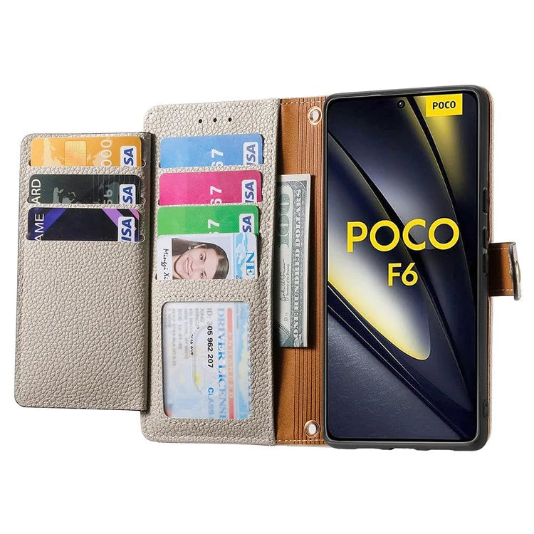 For Xiaomi Poco F6 5G  /  Redmi Turbo 3 5G Case Zipper Pocket Purse RFID Blocking Leather Phone Cover