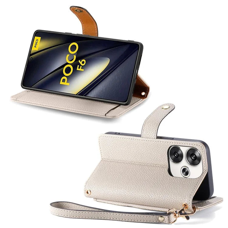 For Xiaomi Poco F6 5G  /  Redmi Turbo 3 5G Case Zipper Pocket Purse RFID Blocking Leather Phone Cover