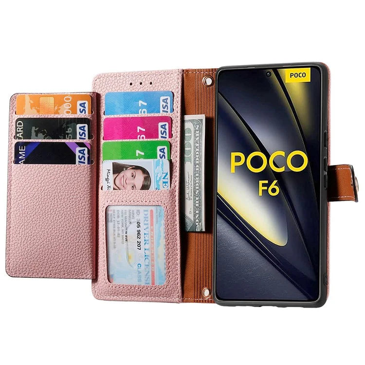 For Xiaomi Poco F6 5G  /  Redmi Turbo 3 5G Case Zipper Pocket Purse RFID Blocking Leather Phone Cover