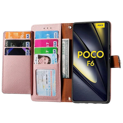For Xiaomi Poco F6 5G  /  Redmi Turbo 3 5G Case Zipper Pocket Purse RFID Blocking Leather Phone Cover
