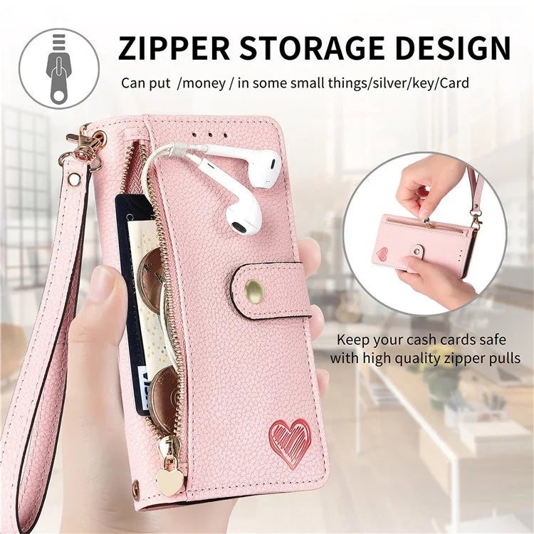 For Xiaomi Poco F6 5G  /  Redmi Turbo 3 5G Case Zipper Pocket Purse RFID Blocking Leather Phone Cover