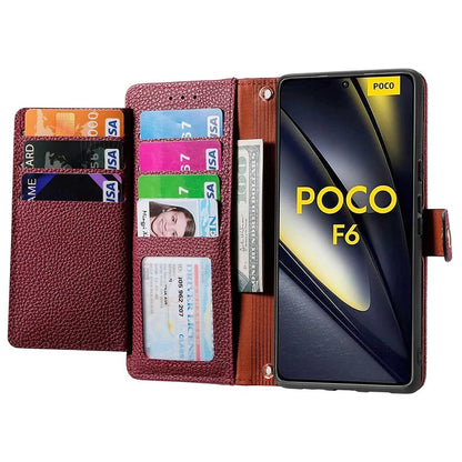 For Xiaomi Poco F6 5G  /  Redmi Turbo 3 5G Case Zipper Pocket Purse RFID Blocking Leather Phone Cover