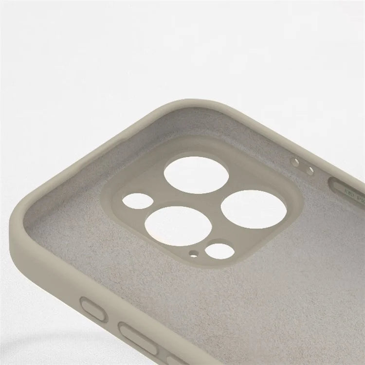For iPhone 16 Pro Max Case PC+Liquid Silicone Protective Phone Cover with Microfiber Lining - Bean Green