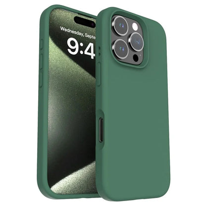 For iPhone 16 Pro Magnetic Case PC+Liquid Silicone Anti-Scratch Phone Cover