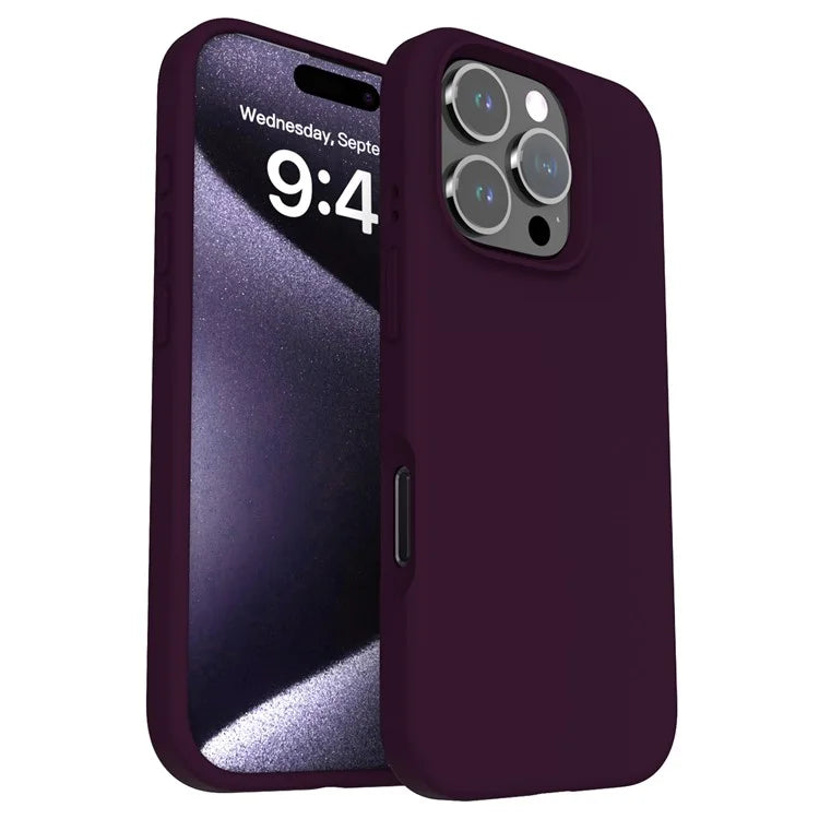 For iPhone 16 Pro Max Magnetic Case PC+Liquid Silicone Anti-Scratch Phone Cover