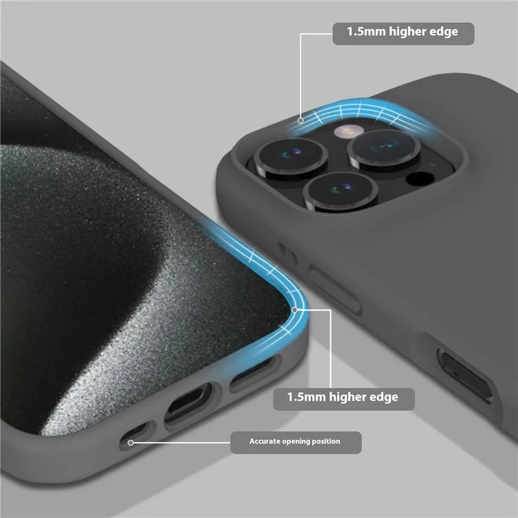 For iPhone 16 Pro Max Magnetic Case PC+Liquid Silicone Anti-Scratch Phone Cover