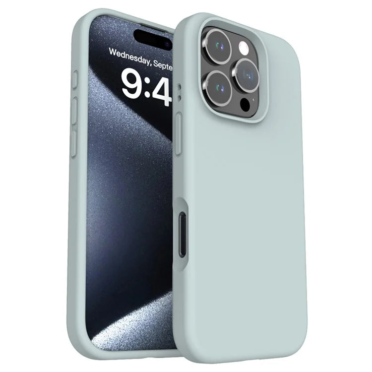 For iPhone 16 Pro Max Magnetic Case PC+Liquid Silicone Anti-Scratch Phone Cover