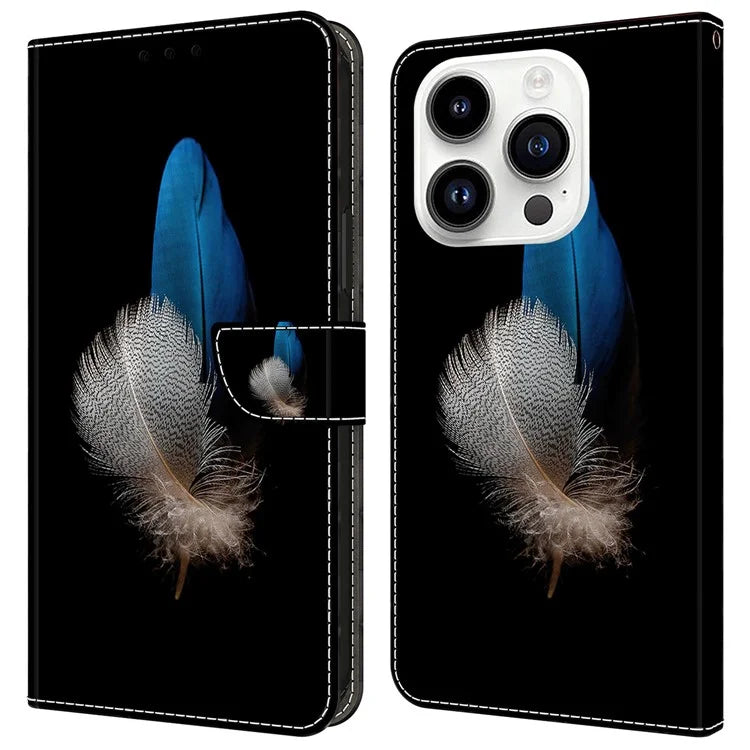 For iPhone 16 Pro Max Case 3D Pattern PU Leather Wallet Phone Cover with Stand