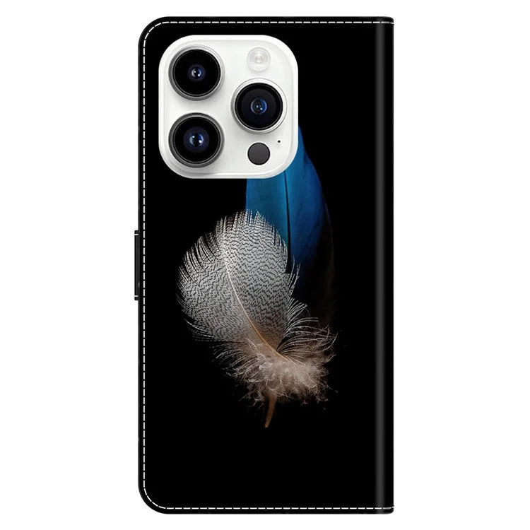 For iPhone 16 Pro Max Case 3D Pattern PU Leather Wallet Phone Cover with Stand