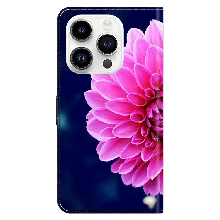 For iPhone 16 Pro Max Case 3D Pattern PU Leather Wallet Phone Cover with Stand